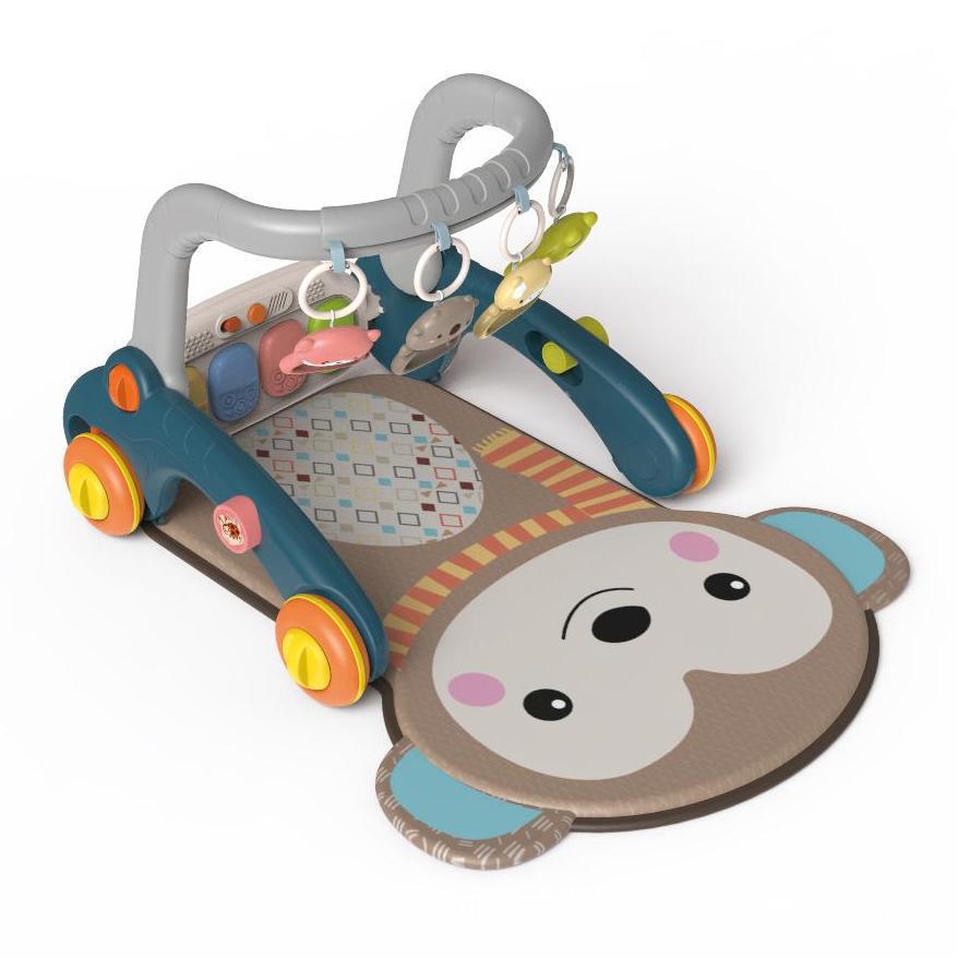 New Baby Fitness Stand Multifunctional Music Pedal Piano Six-In-One Stroller Rocking Horse Scooter Toy