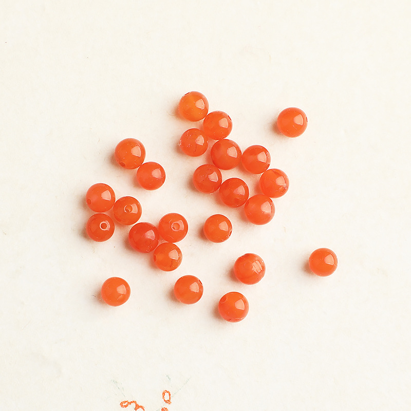 Natural South Red Bead South Red Agate Round Bead Handmade DIY Beaded Rope Bracelet Necklace Bead Accessories Beads