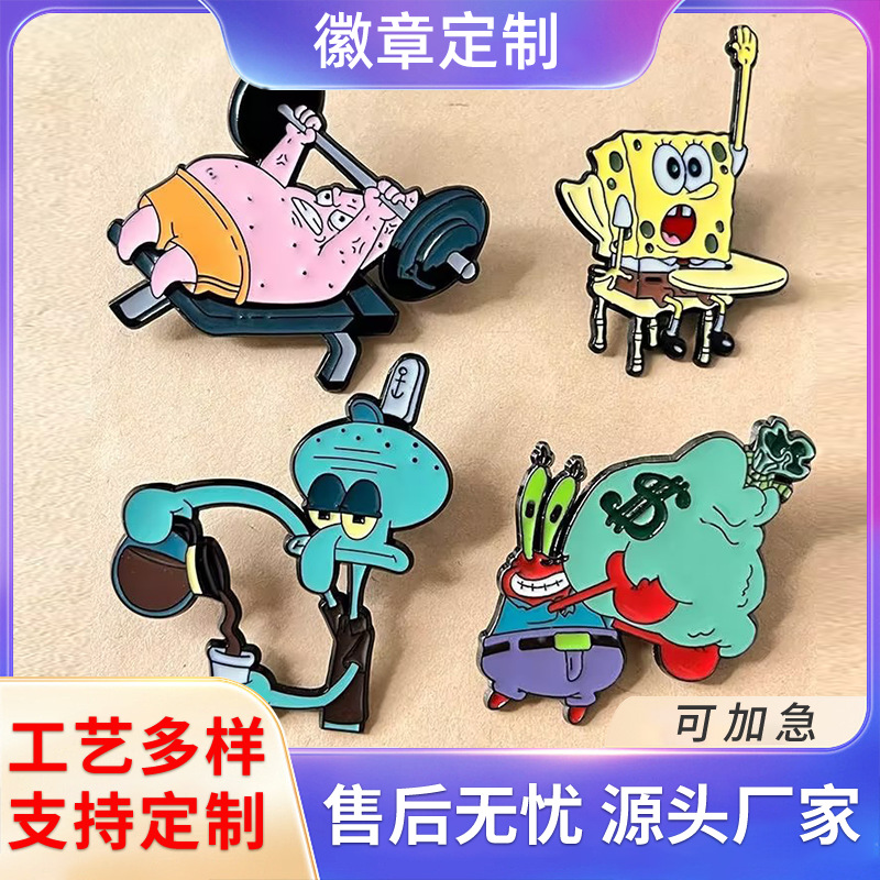 Metal Cute Badge Custom Imitation Enamel Campus Creative Medal Badge Cartoon Badge Christmas Badge Processing