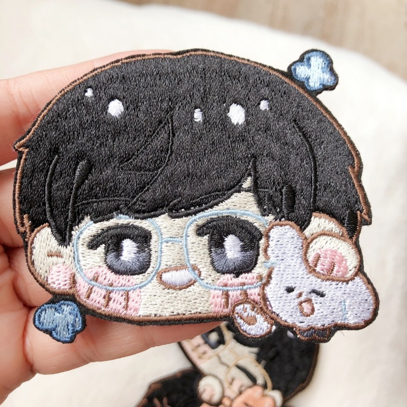 Treasure No. 1 Cute Embroidered Cartoon Avatar Bangs Velcro Support Customization with Pictures and Samples Large Quantity and Excellent Price