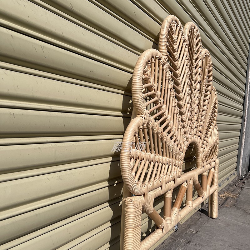 Nordic Ins Children's Room Children's Rattan Bed Hotel Homestay Indonesian Real Rattan Bedside Screen Single Child Rattan Bed