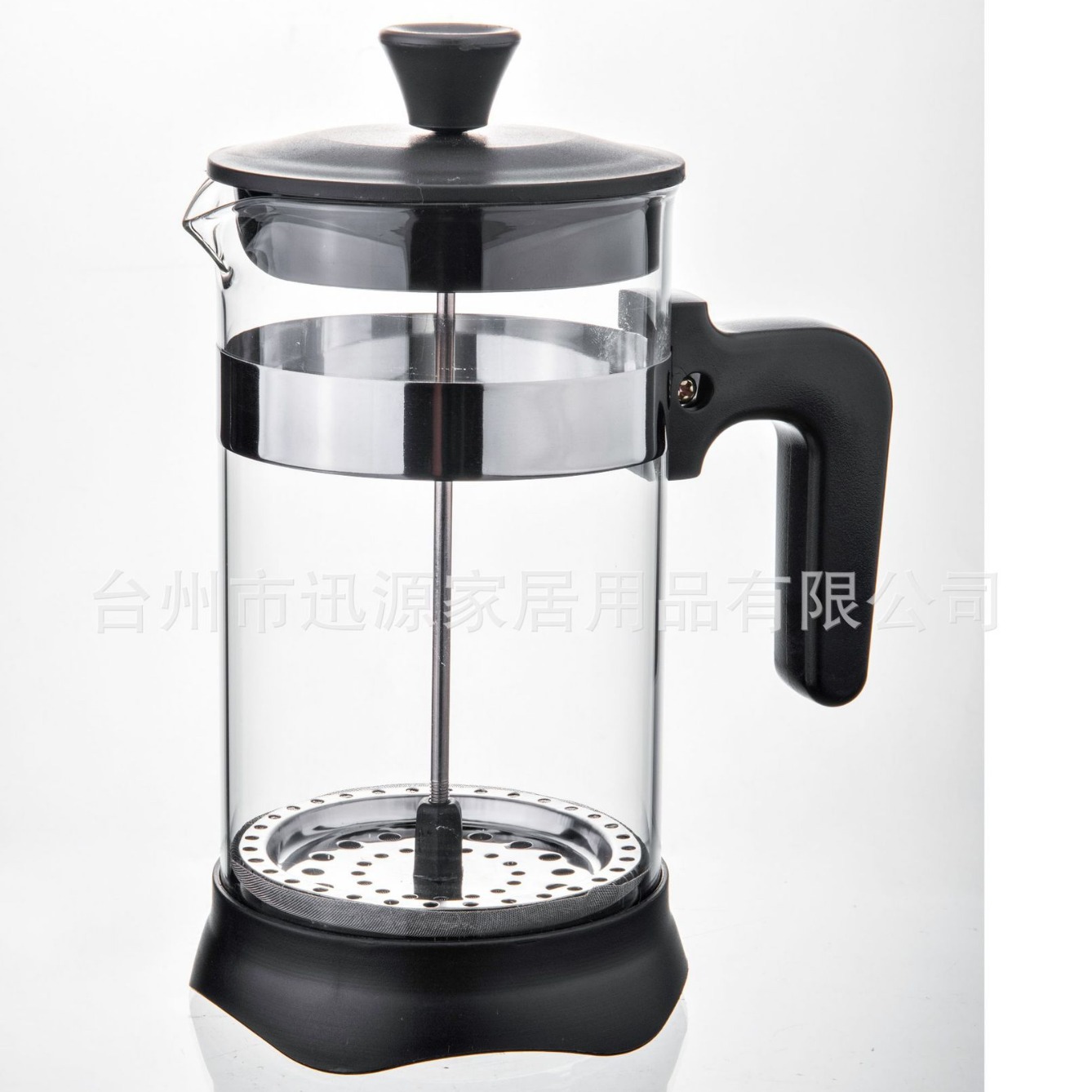 Plastic Lid Tea Maker High Borosilicate Glass French Press Pot