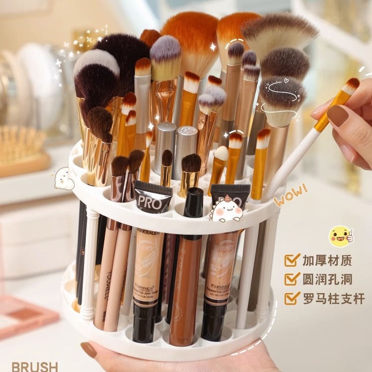 Новая утолщенная подставка для кистей с 45 отверстиями, съемная, круглая, для хранения кистей и ручек