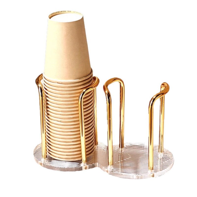 Cross-Border Light Luxury Paper Cup Holder Disposable Cup Cup Taker Desktop Storage Acrylic Tea Cup Commercial Water Cup Storage