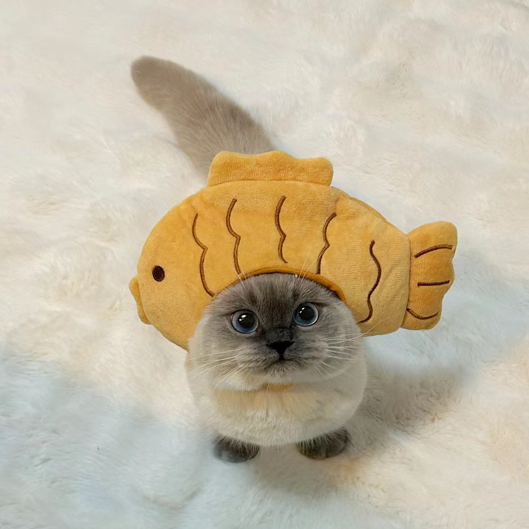 Pet Three-Eyed Boy Headgear Starfish Snapper Hat Piglet Chicken Cat Bear Panda Headgear Funny Dress up