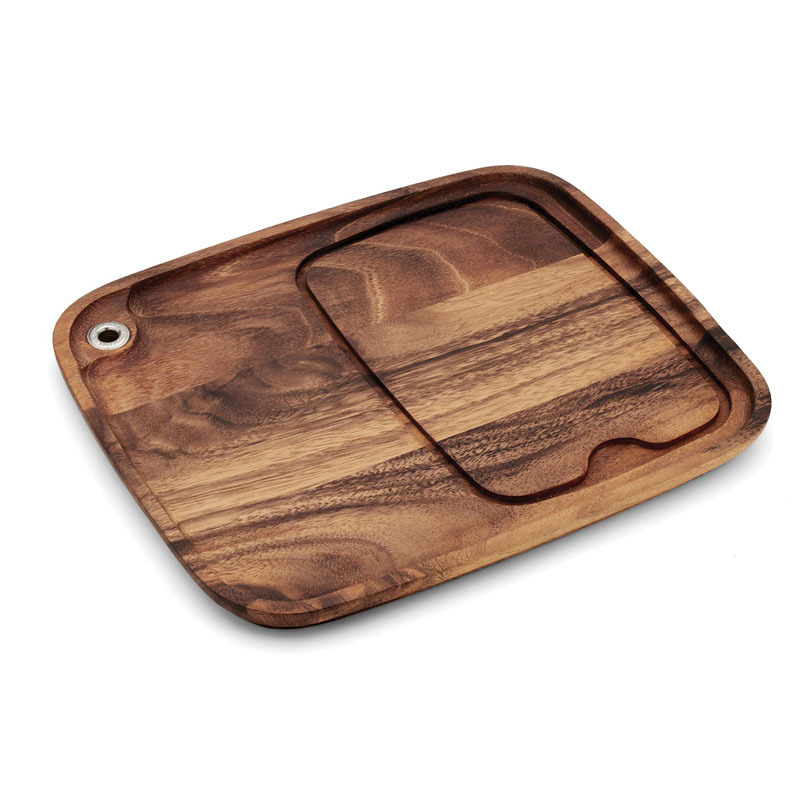 Трансграничная разделочная доска из акации, золотая доска для стейка Albizia, деревянная доска с отверстием для подвешивания