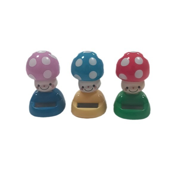 Factory Direct Supply Export Hot Selling Solar Car Ornaments, Creative Big Mushroom Head Kidsren's Swing Toys