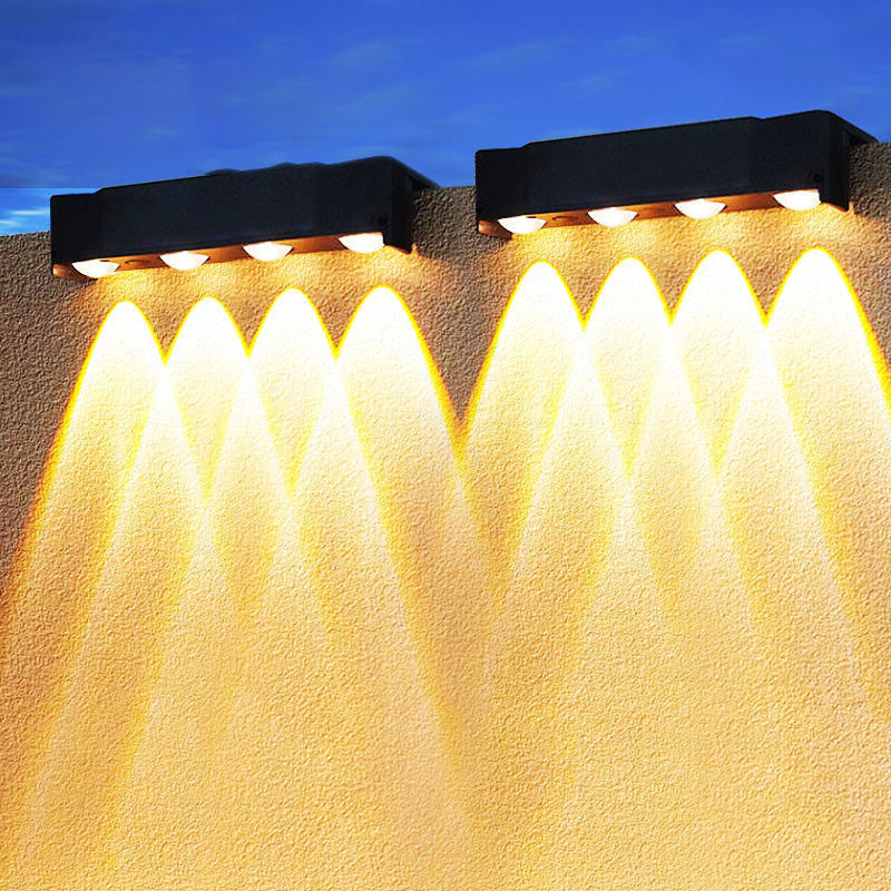 Солнечный садовый светильник для улицы, супер яркое освещение для стен, декор для забора и ворот, водонепроницаемый настенный светильник