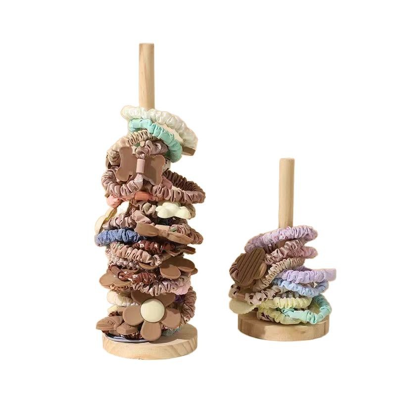 Creative Solid Wood Head Rope Storage Rack Hair Rope Hair Flower Rack Head Bracelet Bracelet Stall Display Props Shelf