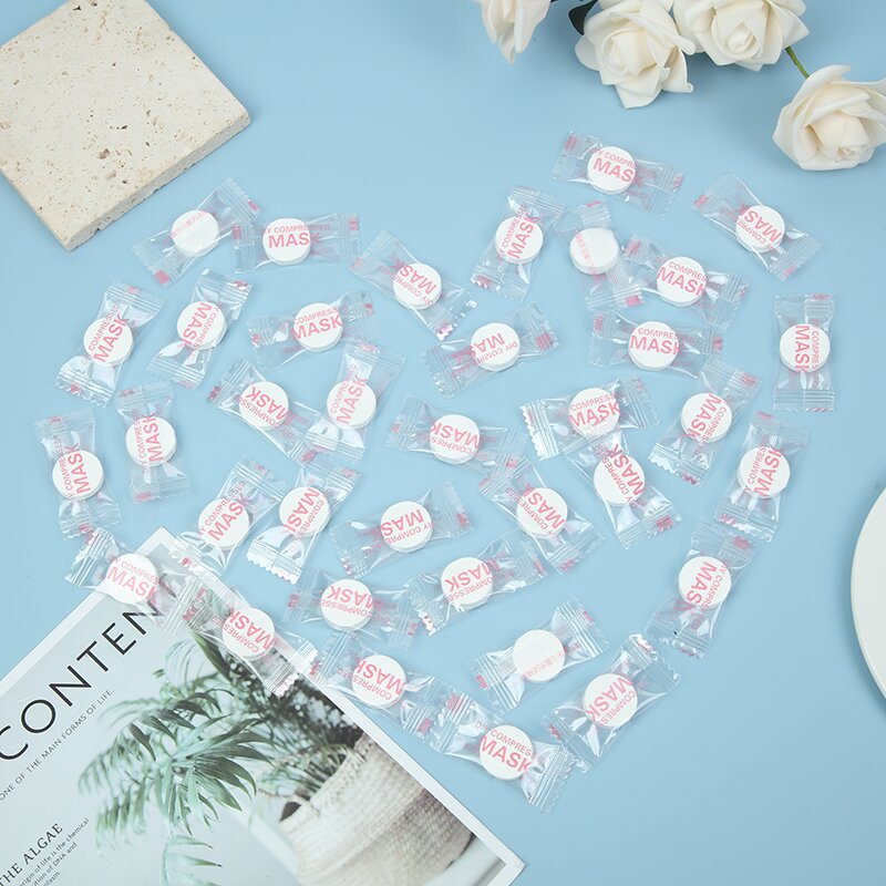 Factory Direct compressed facial mask ultra-thin candy tablets clothing disposable facial mask paper 500 tablets wholesale