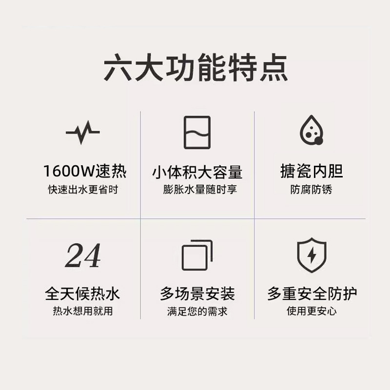 Manufacturer Wholesale Small Kitchen Water Heater, Storage-Type Kitchen Heater, Under-Counter Instant Hot Water Heater, Hand Washing, Foreign Trade Cross-Border