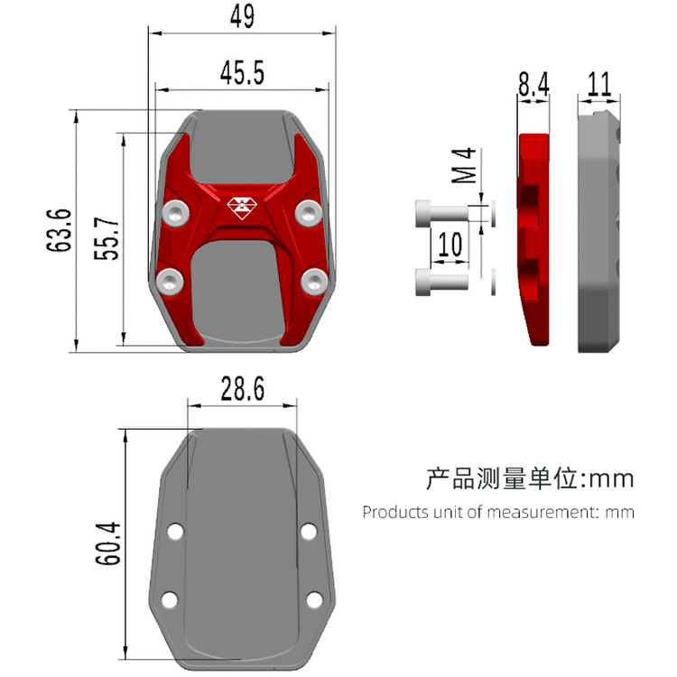 Spirit Beast Is Suitable for Honda Pcx160 Side Stand Modified Npf125 Side Support Widened Anti-Slip Single Support Pcx150