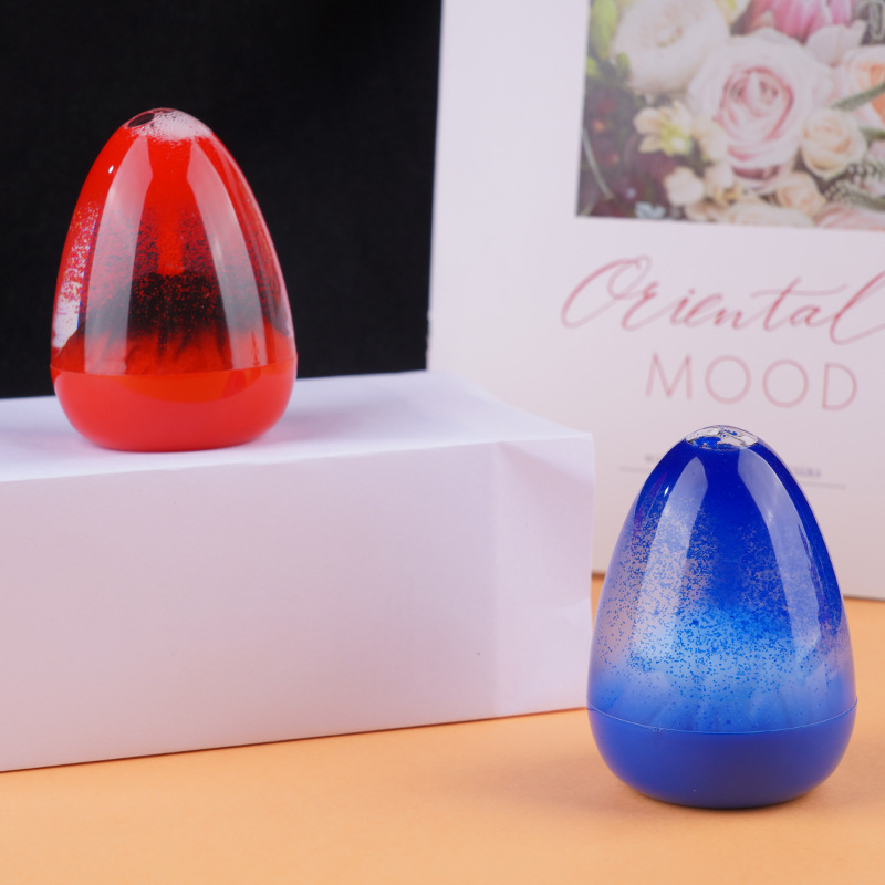 Creative Acrylic Volcanic Eruption Hourglass Oil Leak Timer Ornament Gift Eggshell Volcano Quicksand Liquid Customization