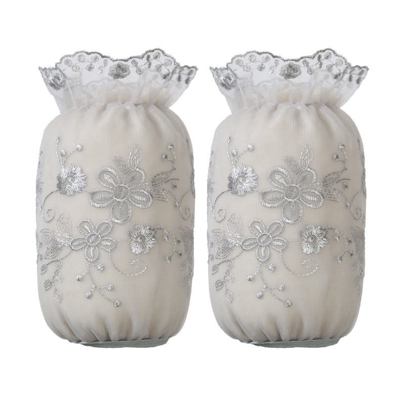 New lace oversleeve women's embroidered lace short anti-fouling down jacket oversleeve Office anti-dirty student oversleeve