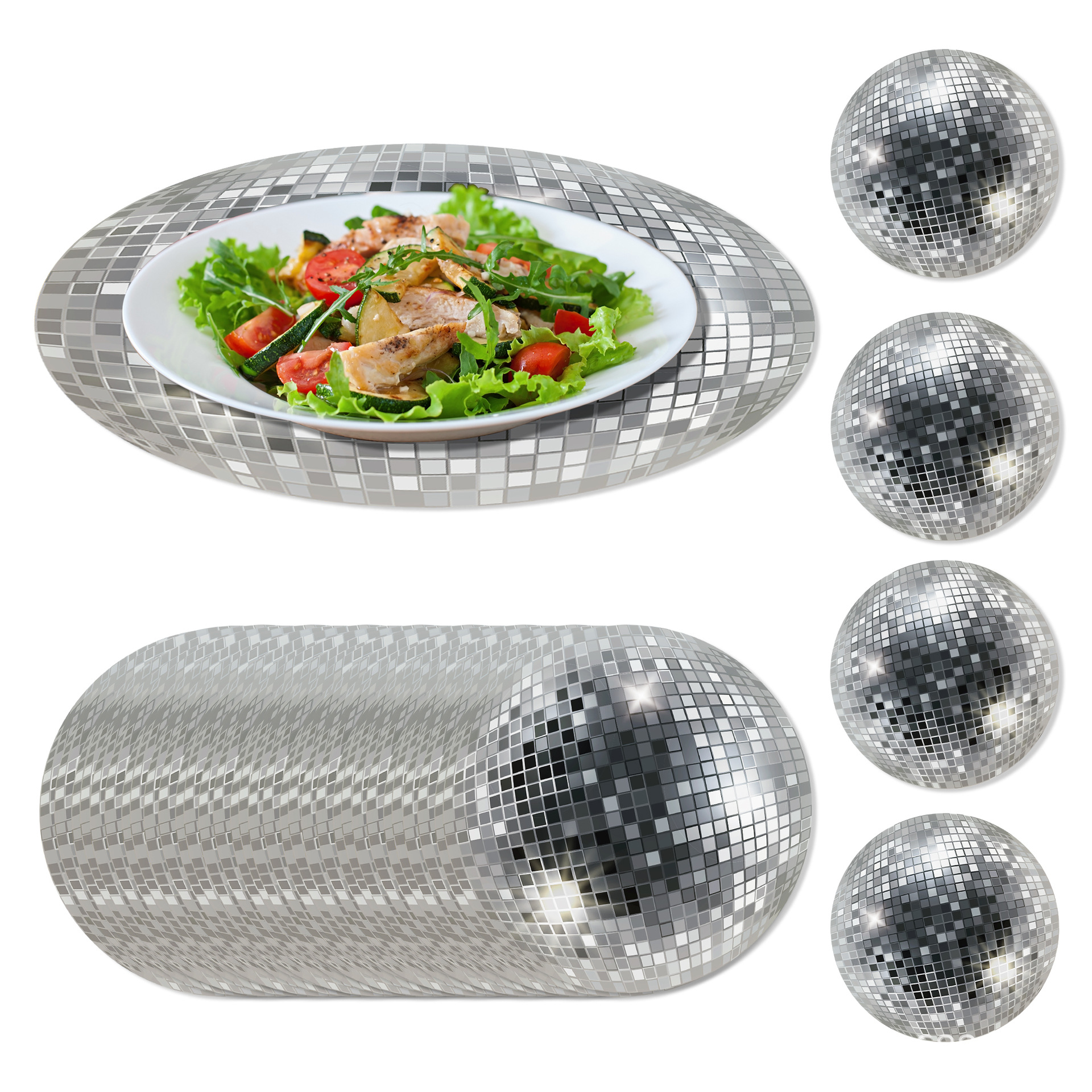 CA013 Round Disco Disco Ballroom Atmosphere Layout Disposable Placemat Paper Placemat