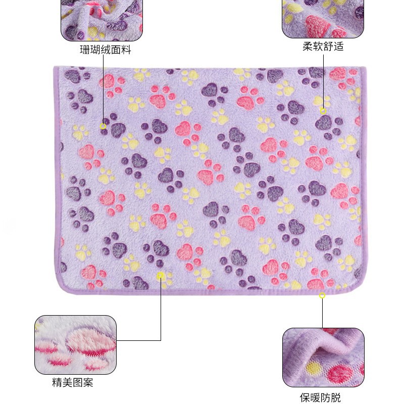 Pet Cross-Border Popular Autumn and Winter Blankets Bite-Resistant Washable Custom Nest Mats Coral Velvet Popular Cat Warm Wholesale