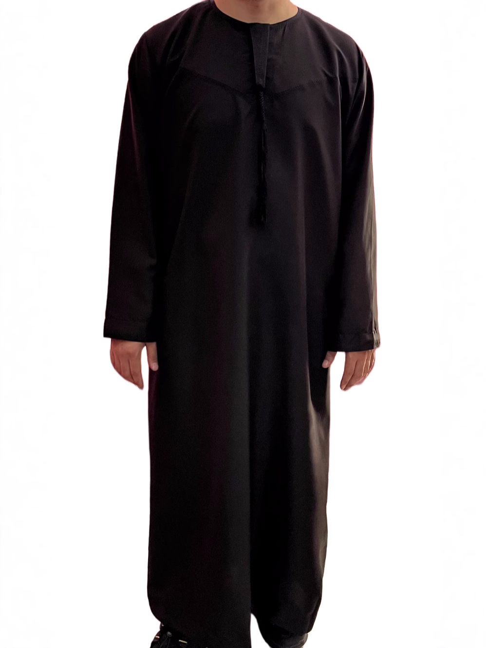 Wholesale Dubai Thobe Men's Black Arabic Clothing Oman Polyester Saudi Middle East Men's Clothing Ethnic Style