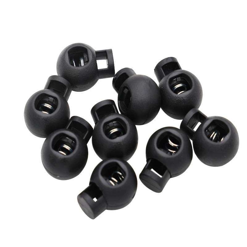 Factory spring buckle black spot rope buckle pig nose buckle plastic sweater drawstring wholesale buckle backpack luggage accessories