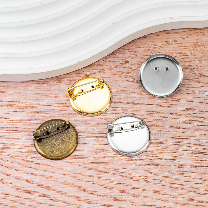 Производитель оптовая продажа металлической дисковой булавки двухфункциональная круглая брошка основа для корсажа пряжка булавка DIY ювелирные аксессуары