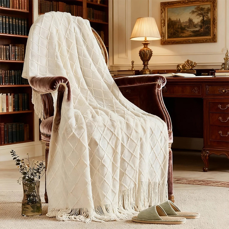 European Style Sofa Blanket Sofa Cover Blanket Four Seasons General Office Nap Blanket Bed End Blanket Knitted Blanket Air-conditioning Blanket Cross-border