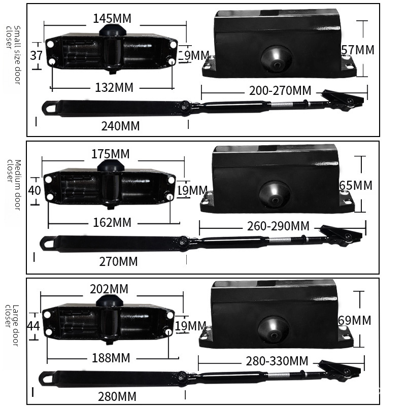 Fire Door Closer Buffer for Home Use, Automatic Door Closing, Black Positioning, Large, Medium, Small Self-Elastic Door Opener, Manufacturer Wholesale