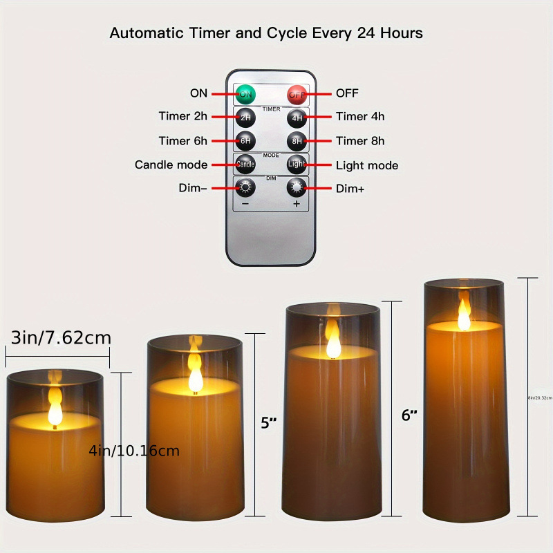 2026 New Cross-Border Dropshipping Flameless Battery Candle with Timer and 2 Batteries