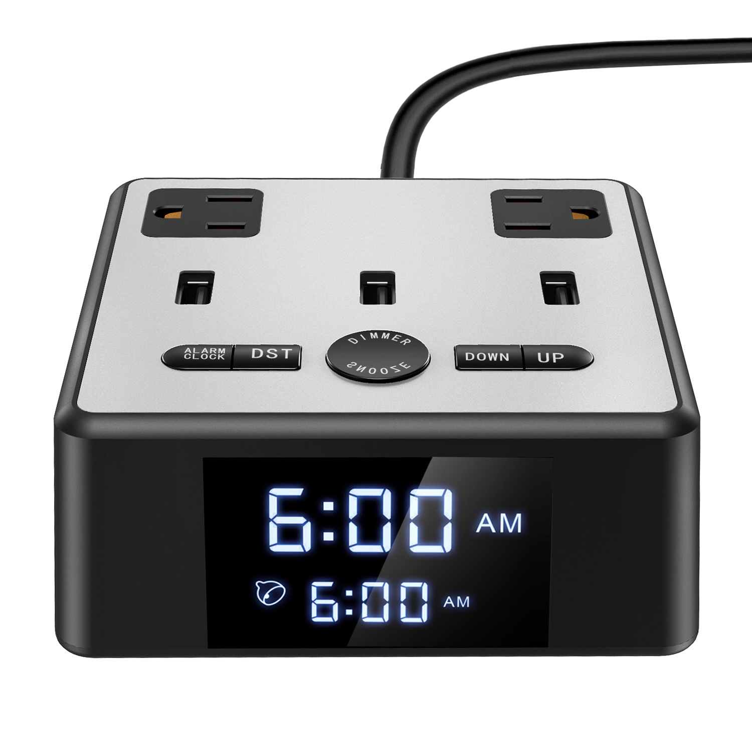 Clock Socket Led Alarm Clock USB Clock with Socket American Strip Clock Digital Display Clock Strip