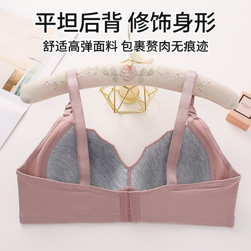 Cross-border New plus size No Steel Ring Comfortable Breathable Gather Women's Underwear Non-magnetic Thin Cup Glow chubby girl Bra
