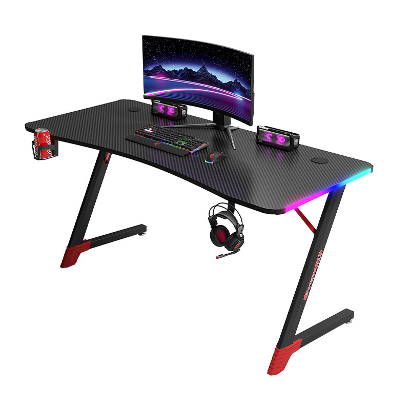 Manufacturer Export Cross-Border Computer Game Table Desktop Home Gaming Desk Combination Rgb Atmosphere Light E-Sports Table