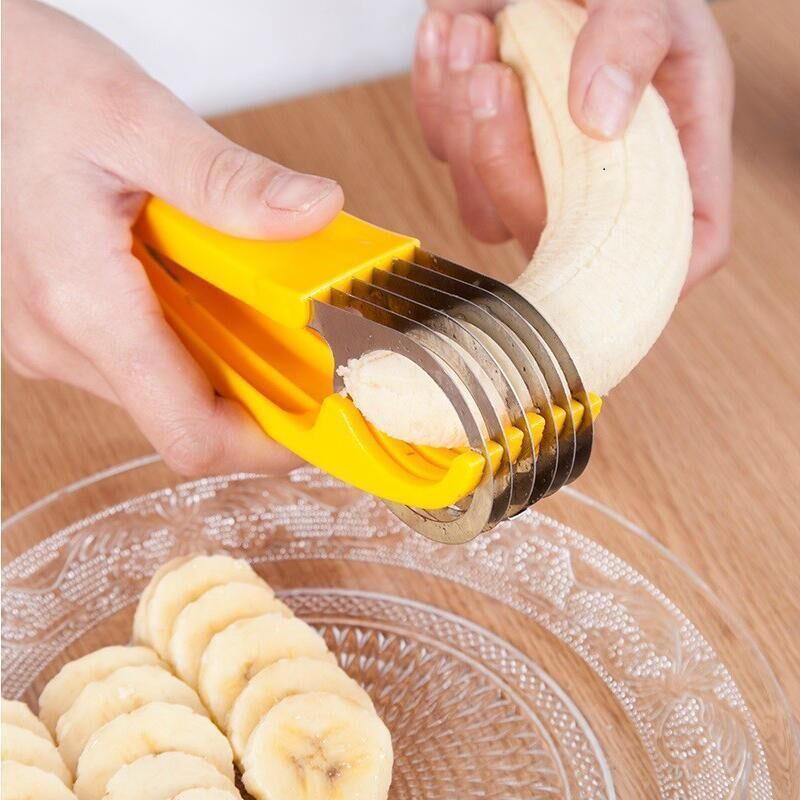 Kitchen Gadget Hot Selling Banana Slicer Banana Separator Stainless Steel Blade Banana Cutting Sausage Slicer