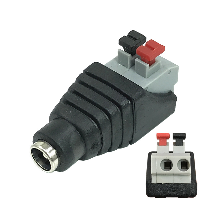 Welding-free push-type DC power connector male and female butt plug 12V surveillance video 5.5*2.1mm connection Terminal