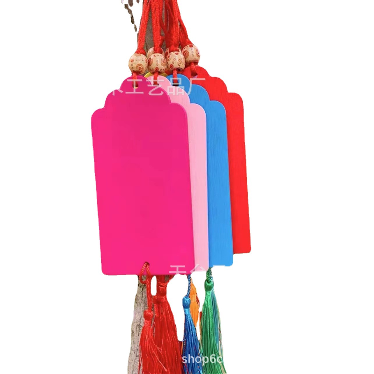 Manufacturer's Wishing Card Colorfulful Heart-Shaped Wishing Wooden Card Praying Card Event Decoration Pendant Creative Wooden Card Can Be Printed with Logo