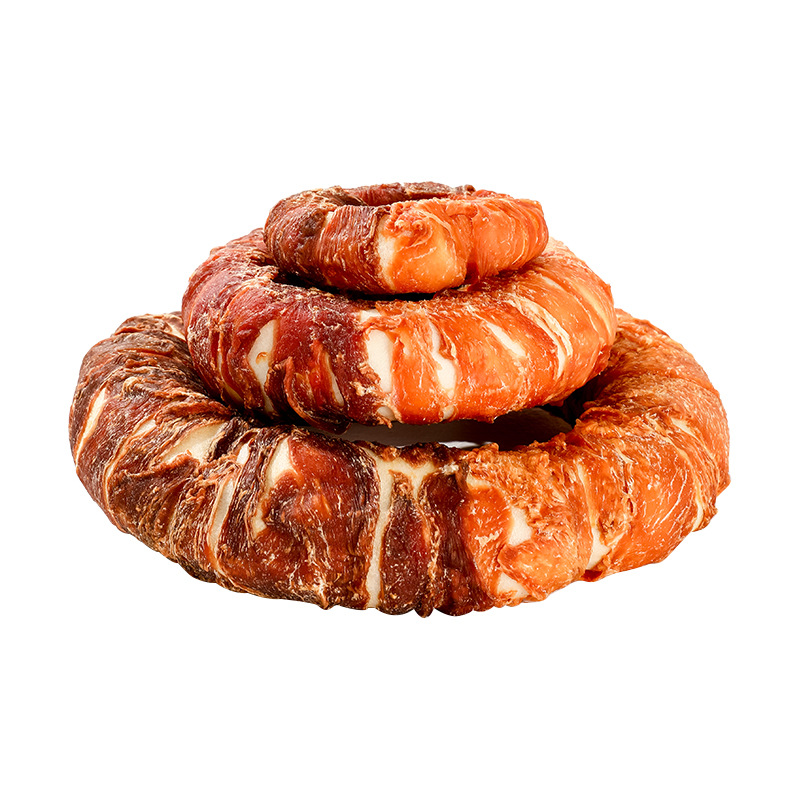 Dog Cowhide Chicken Duck Meat Donut Medium and Small Dog Pet Grinding Stick Large Bite-resistant Dog Snacks Universal Wholesale