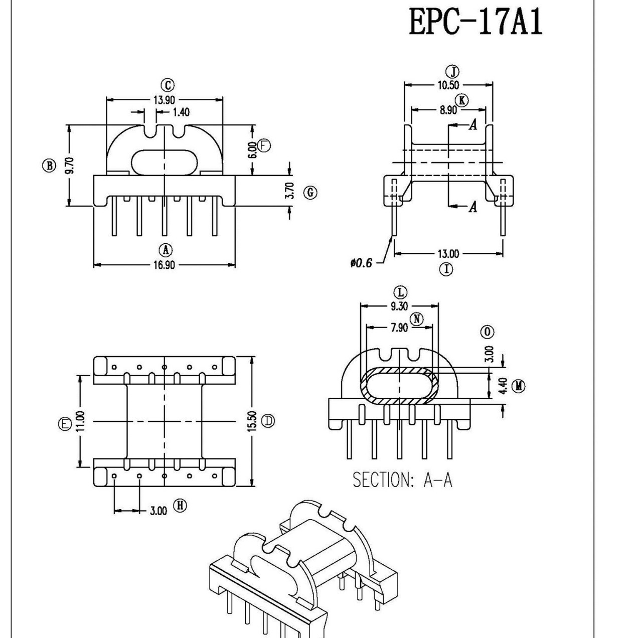 Manufacturer Wholesale Epc17 Skeleton High Skeleton Epc-17 Plug-In Horizontal 5+5 Skeleton Manufacturer Supply