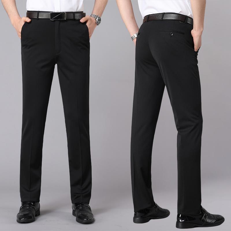 A generation of wholesale spring and summer men's pants business casual pants ice silk stretch men's pants loose straight west