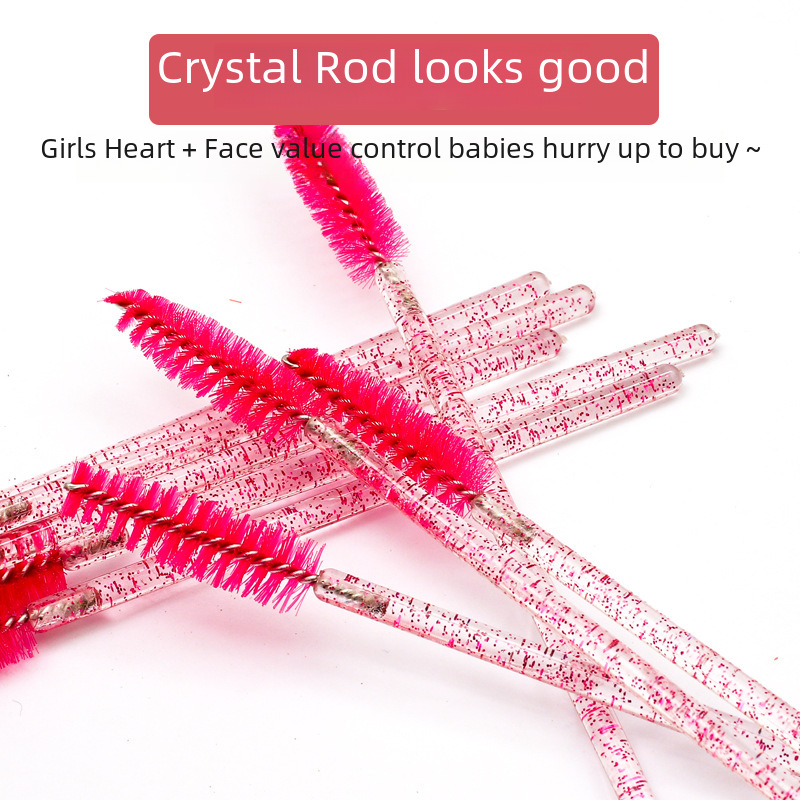Grafting Eyelash Makeup Tool Disposable Color Crystal Rod Eyelash Brush Spiral Eyebrow Small Brush Manufacturers Batch