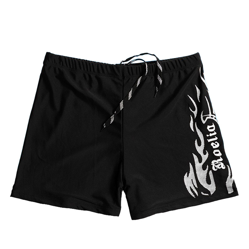 Wholesale swimming trunks men's factory direct supply blue and red flame plus size men's boxer swimming trunks wholesale hot spring Beach