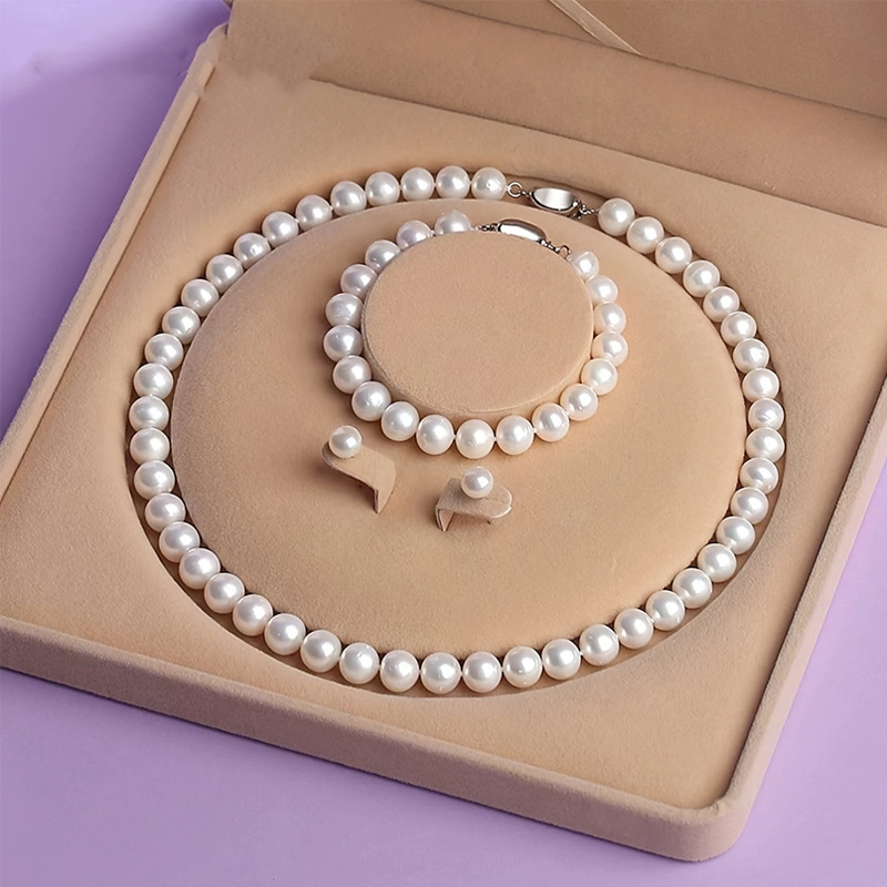 Набор подарков из натуральных глубоководных жемчужин, ожерелье из ракушек, три предмета, крупные бусины