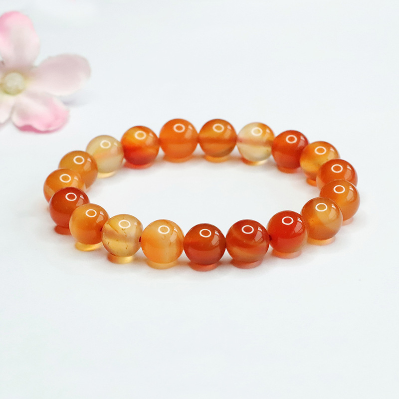 As soon as Yu natural primary color agate bracelet ice run candy red yellow chalcedony bracelet wholesale generation MN3121403