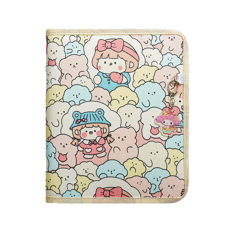 A5 Pregnant Mother Fabric Zippered Pregnancy Check-Up Storage Book Foldable Portable Storage Loose-Leaf Pregnancy Check-Up Report Information Book