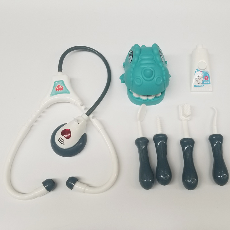 Cross-border Small Doctor Toy Children Play Dentist Toy Dental Set Toothbrush Nurse Sound and Light Stethoscope