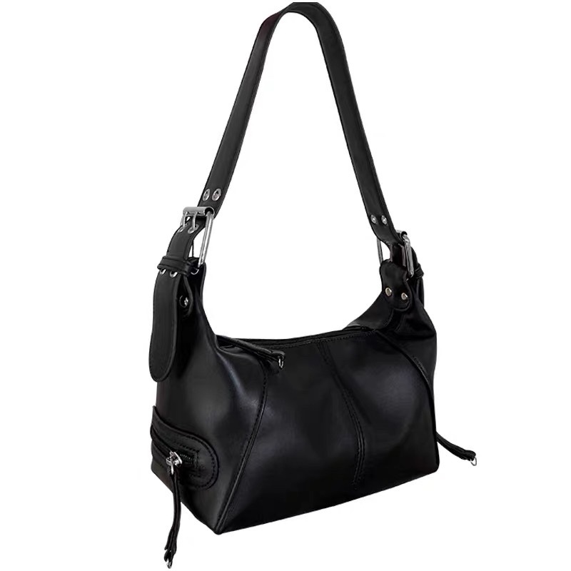 South Korea 2025 Niche Design New Women's Bag Cool Pull Girl Retro Shoulder Bag Portable Bag Underarm Bag
