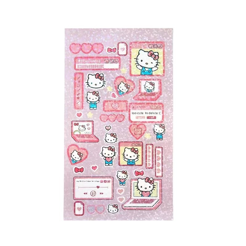 Sanrio Laser Sticker Goka Goo Plate Cute Cartoon Yugui Dog Melody Hand Account DIY Set ins Wholesale