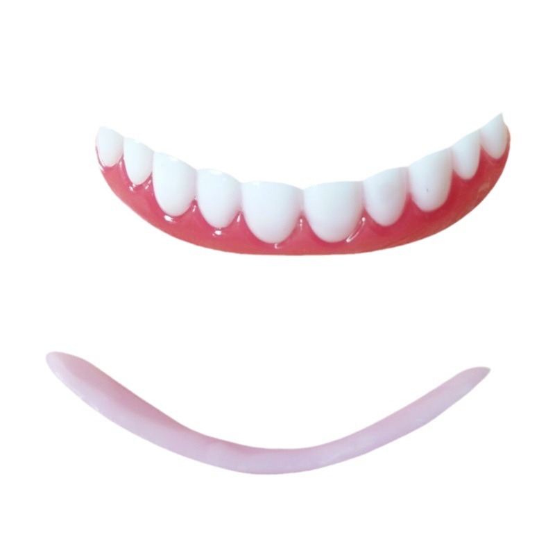 Cross-Border Supply of Simulated Denture Stickers for Stage Temporary Smiling Makeup Plastic Upper and Lower Row Whitening Tooth Set Smile