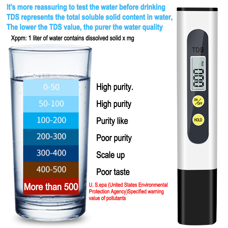 tds Water Quality Testing Pen Export Quality Popular Household tds Water Pen meter Factory Spot One Piece Drop Shipping