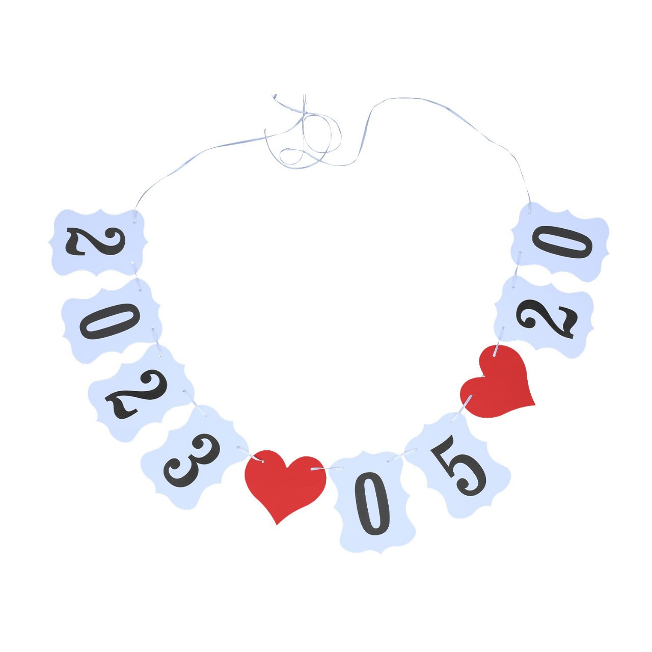 Wedding Anniversary Date Flag European and American Hot Sale Wedding Anniversary Digital Alphabet Flag Party Banner Decoration