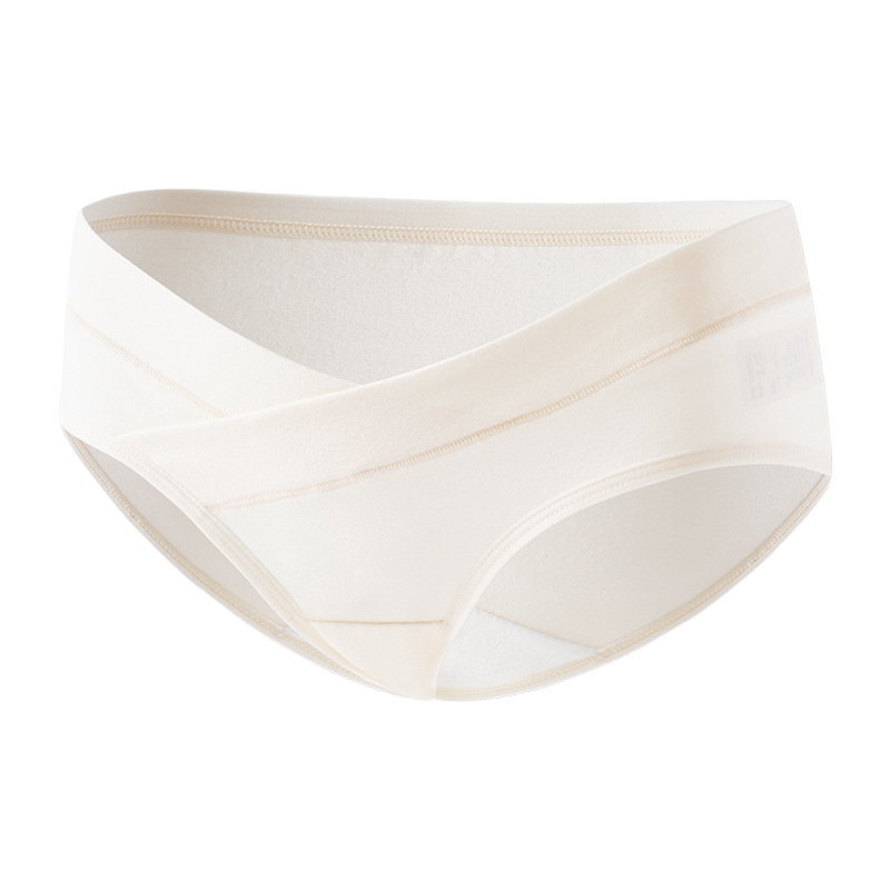 20018 Pregnant Women's Underwear Low Waist 10A Antibacterial V-shaped Cross Abdomen-supporting Cotton Underwear Thin Comfortable Briefs