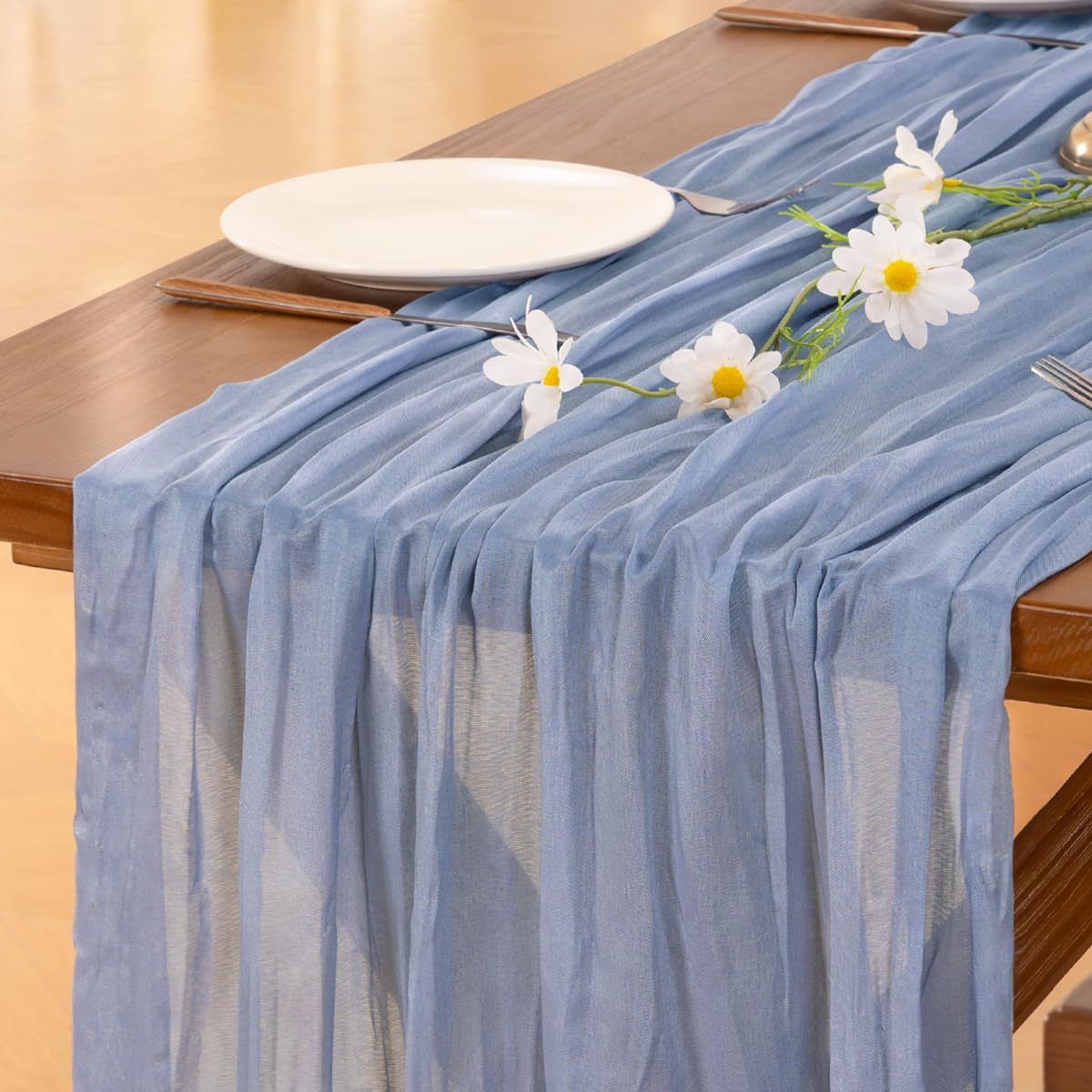 Cross-Border Bali Crepe Table Flag Cheesecake Cloth Table Flag Wedding Wedding Party Decoration Pleated Twist Tablecloth