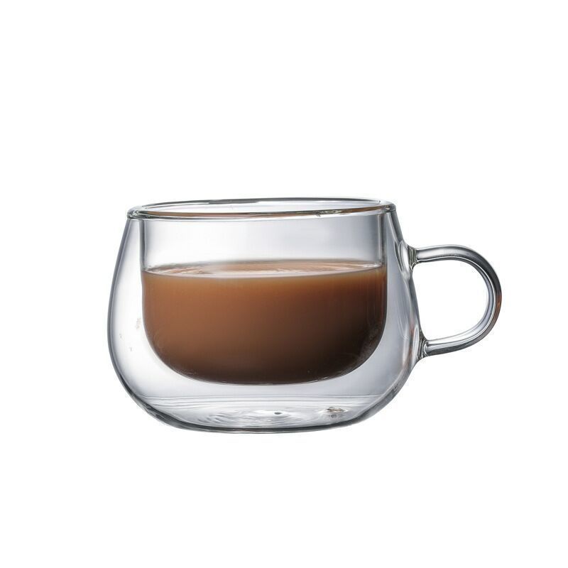 150ml250ml double-layer insulated coffee cup egg-shaped double-layer glass juice beer double-layer water Cup