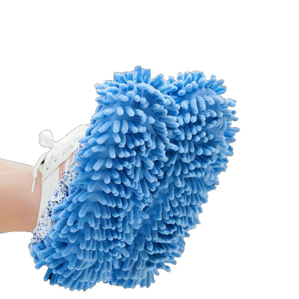 Thickened lint-free removable washable floor slippers floor mopping lazy swell chenille shoe cover cleaning